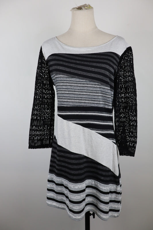 DESIGUAL VESTITO ABITO MANICHE 3/4 DONNA TG. XL WOMAN CASUAL VINTAGE DRESS