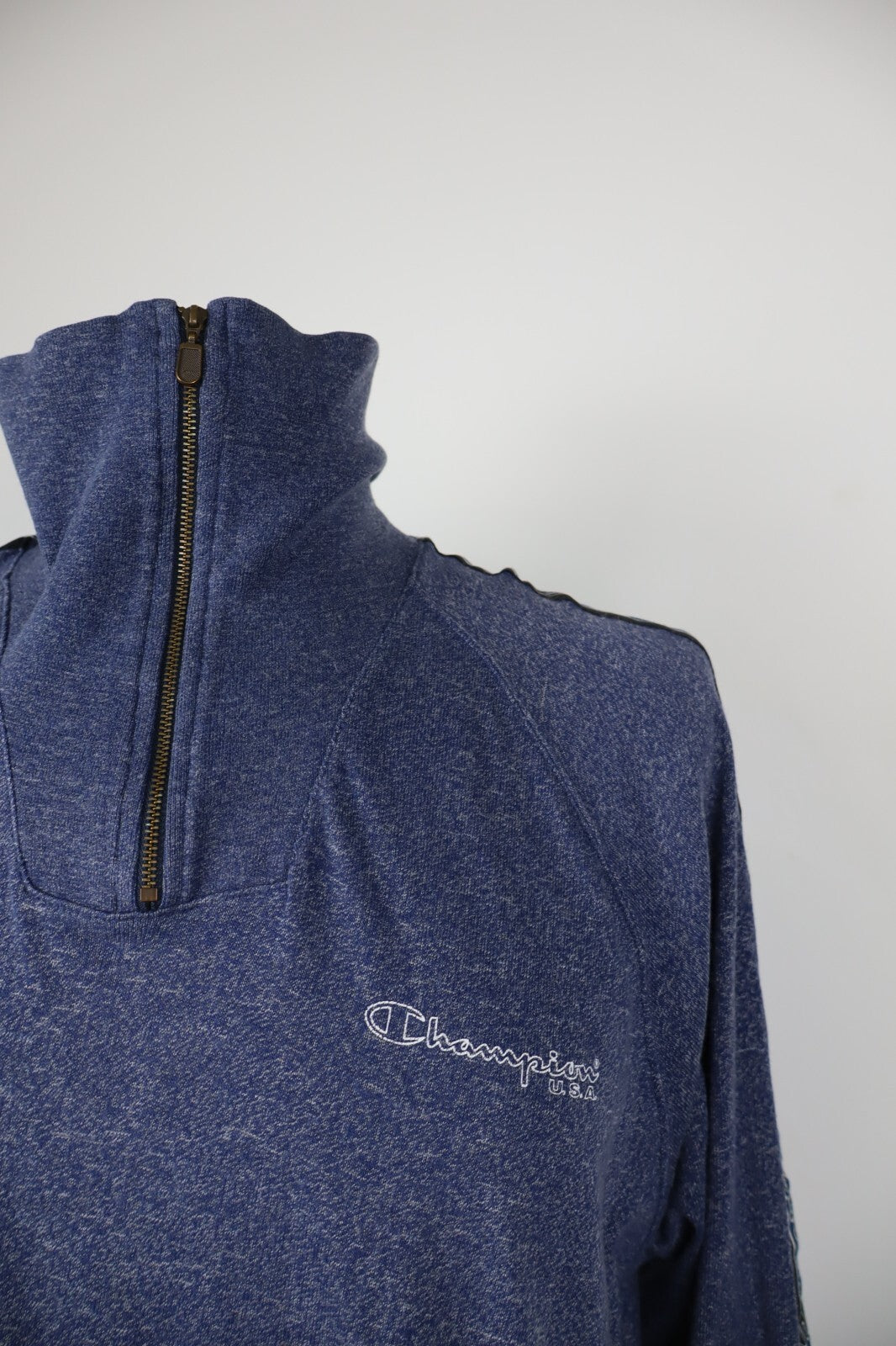 CHAMPION FELPA CON ZIP CERNIERA BLU UOMO Tg XL MAN SWEATSHIRT SPORT VINTAGE