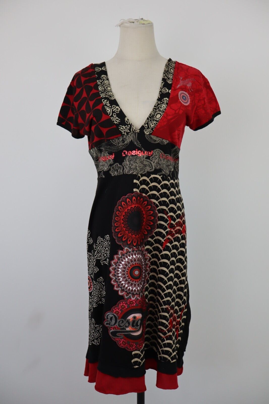 DESIGUAL VESTITO ABITO DONNA TG. M  WOMAN CASUAL VINTAGE DRESS