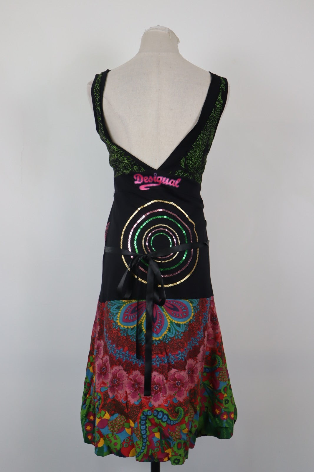 DESIGUAL VESTITO DONNA TG. M WOMAN CASUAL VINTAGE DRESS COTONE