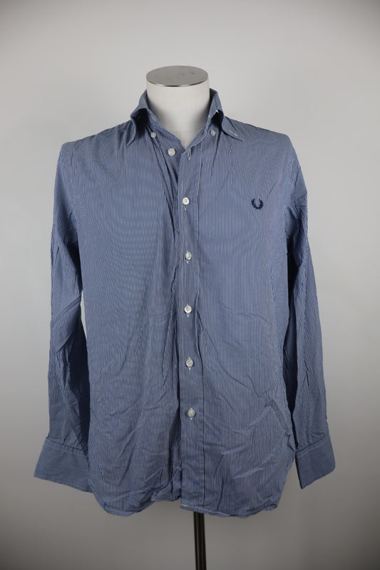 FRED PERRY CAMICIA UOMO TG S MAN CASUAL VINTAGE SHIRT COTONE COTTON LOGO RIGHE