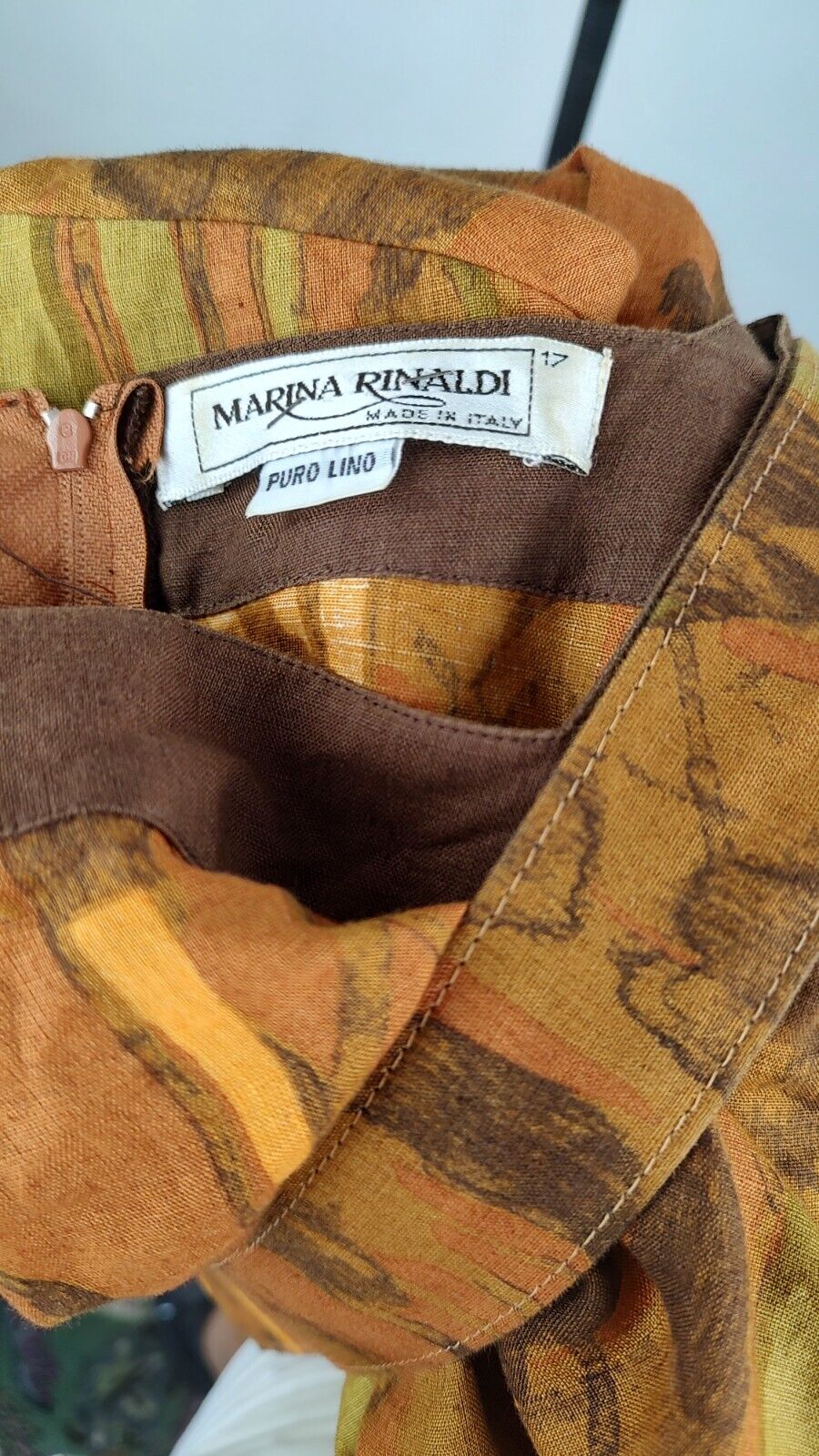 MARINA RINALDI VESTITO DONNA TG. 17 WOMAN CASUAL VINTAGE DRESS LINO