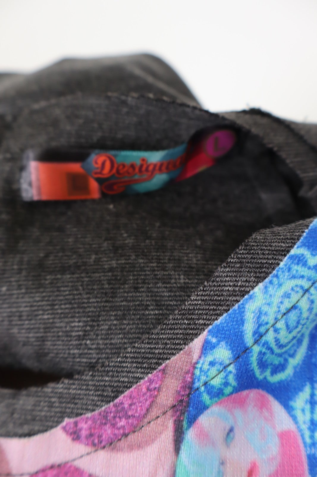 DESIGUAL VESTITO DONNA TG. L WOMAN CASUAL VINTAGE DRESS COTONE