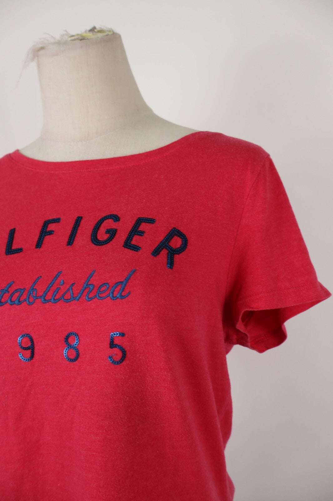 TOMMY HILFIGER MAGLIA DONNA COTONE TG. M WOMAN COTTON SHIRT CASUAL VINTAGE