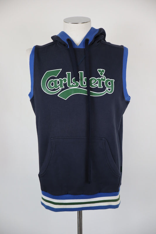 CARLSBERG FELPA SMANICATO CAPPUCCIO UOMO TG XL MAN CASUAL VINTAGE SWEATSHIRT