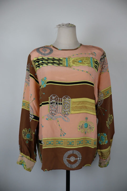 MARELLA MAGLIA SPALLINE DONNA TG. 46 WOMAN CASUAL VINTAGE T-SHIRT TOP SETA SILK