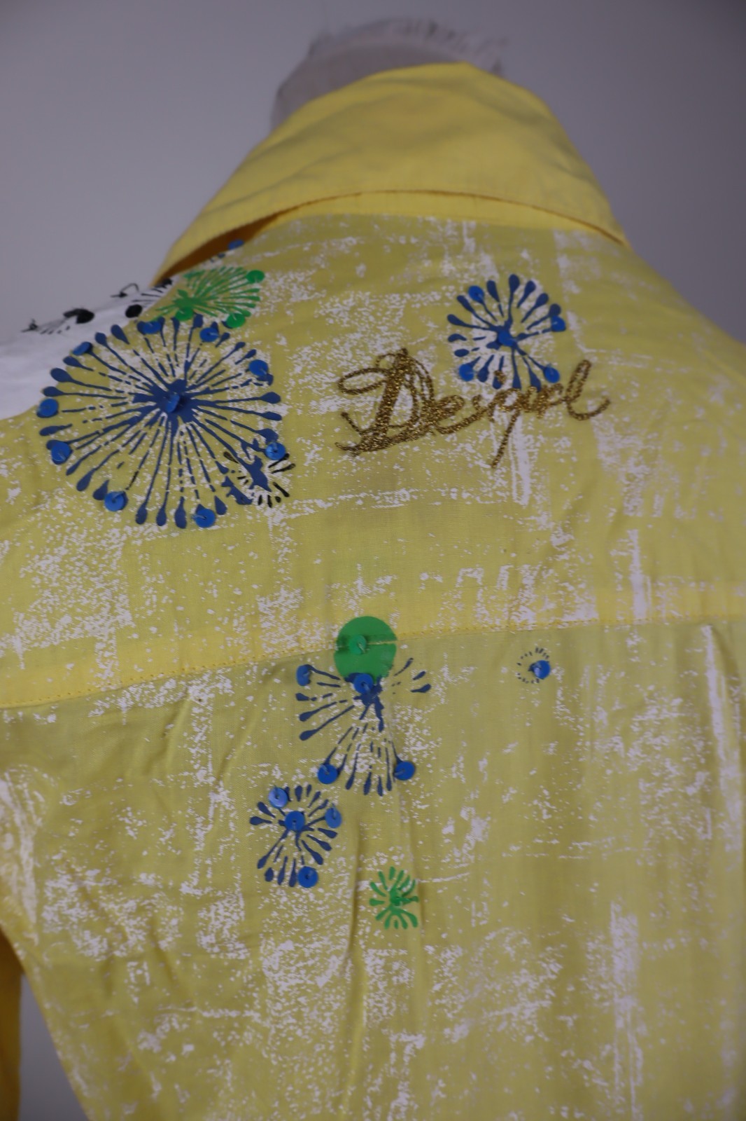 DESIGUAL CAMICIA  DONNA TG. M WOMAN SHIRT CASUAL VINTAGE COTONE COTTON LOGO