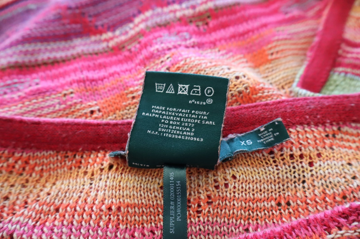 RALPH LAUREN DONNA MAGLIA COTONE TG XS WOMAN COTTON SHIRT CASUAL VINTAGE LINO