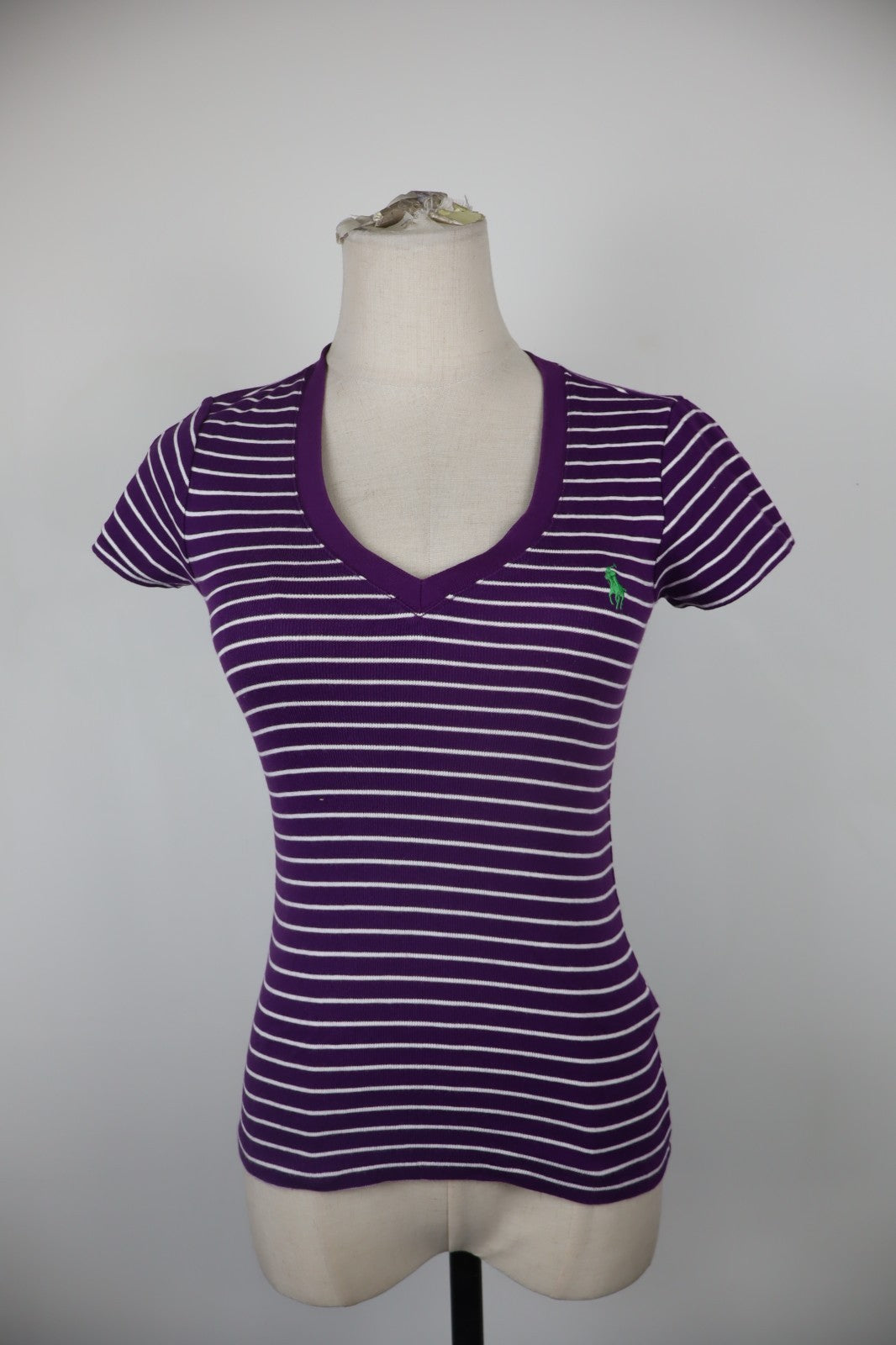 RALPH LAUREN SPORT DONNA MAGLIA COTONE XS WOMAN COTTON SHIRT CASUAL VINTAGE LOGO