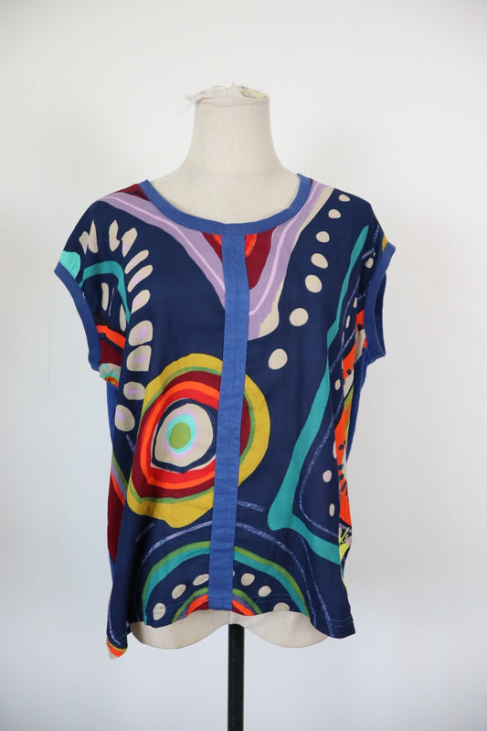 DESIGUAL MAGLIA DONNA TG. M WOMAN CASUAL VINTAGE T- SHIRT TOP COTONE