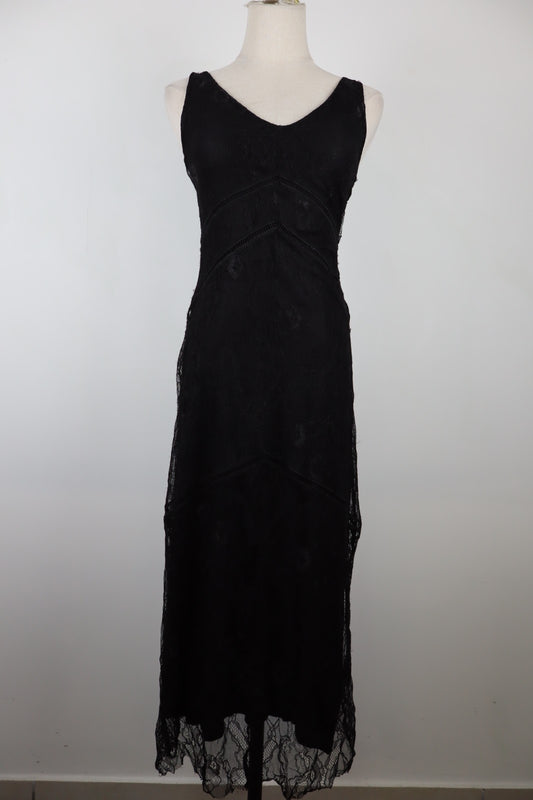 DESIGUAL VESTITO ABITO SMANICATO DONNA TG. S WOMAN CASUAL VINTAGE DRESS NERO