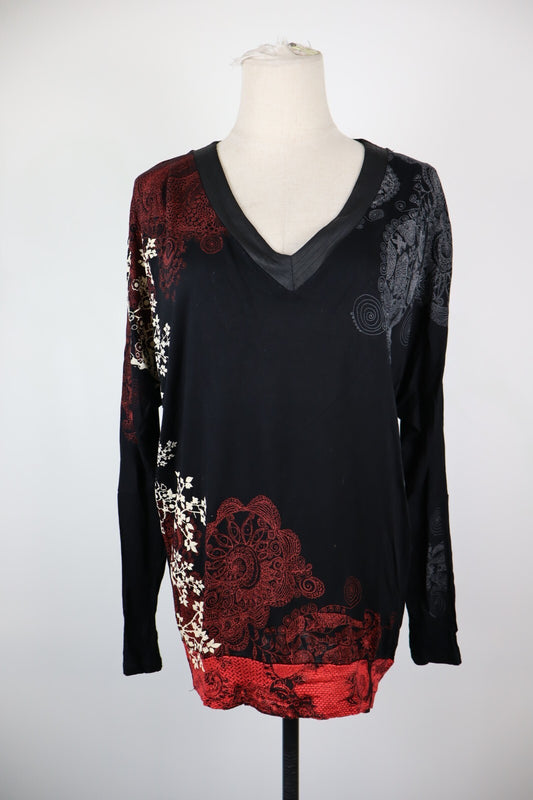 DESIGUAL MAGLIA DONNA TG. L  WOMAN CASUAL VINTAGE T-SHIRT COTONE