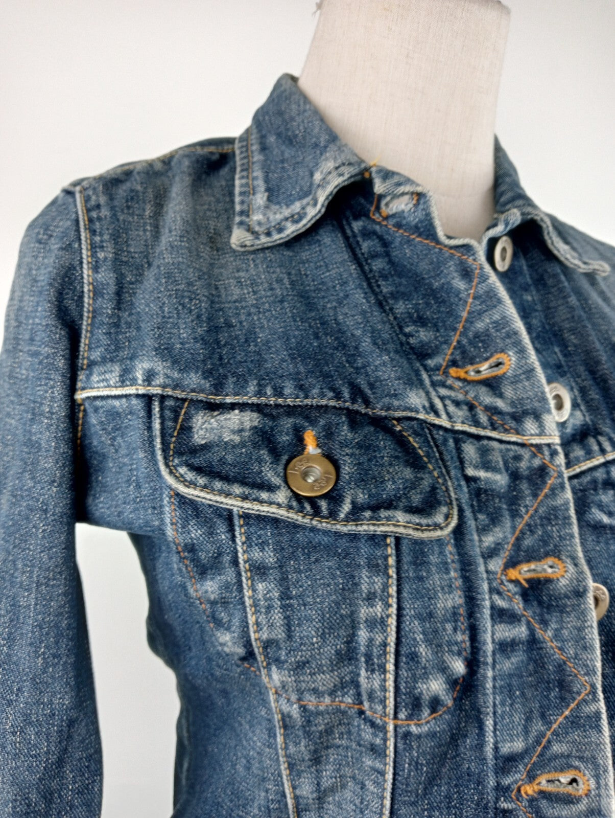 LEE JEANS GIUBBINO DONNA Tg. XS WOMAN CASUAL JACKET COTONE DENIM ITALY