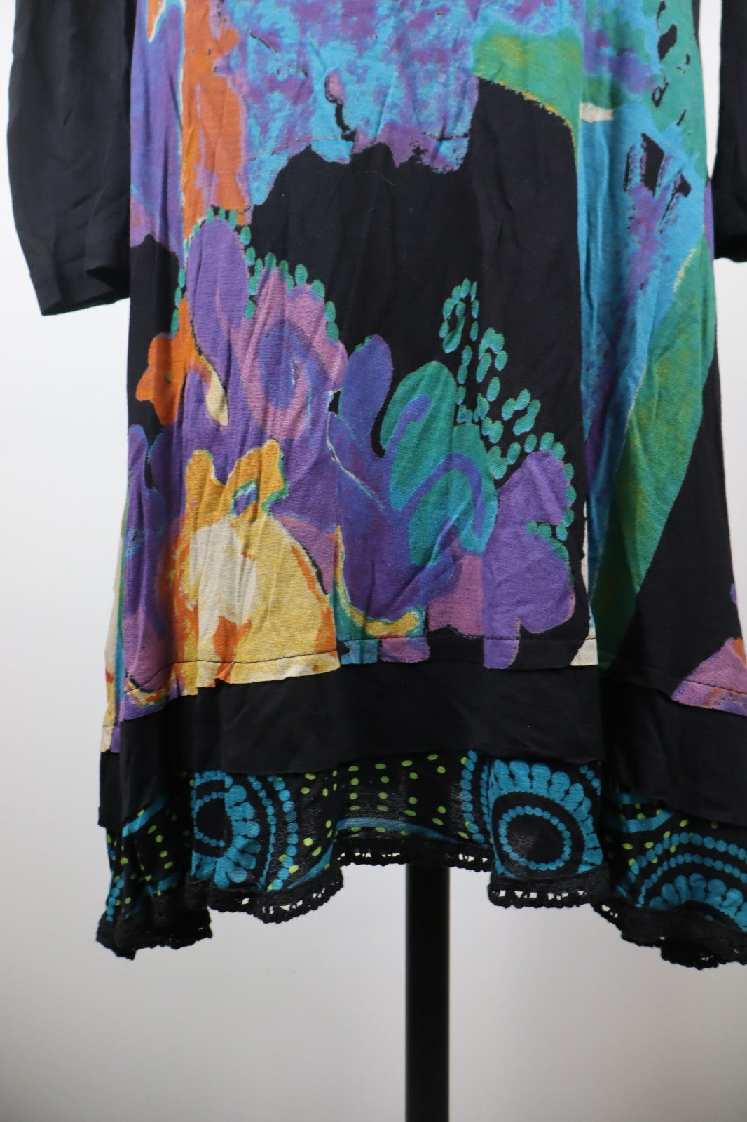 DESIGUAL VESTITO ABITO MANICA LUNGA DONNA M WOMAN CASUAL VINTAGE DRESS CINTURA