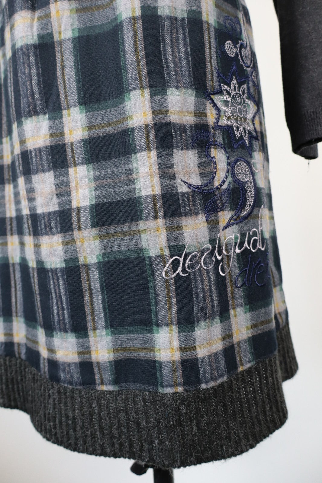 DESIGUAL VESTITO ABITO DONNA TG. M  WOMAN CASUAL VINTAGE DRESS LANA WOOL