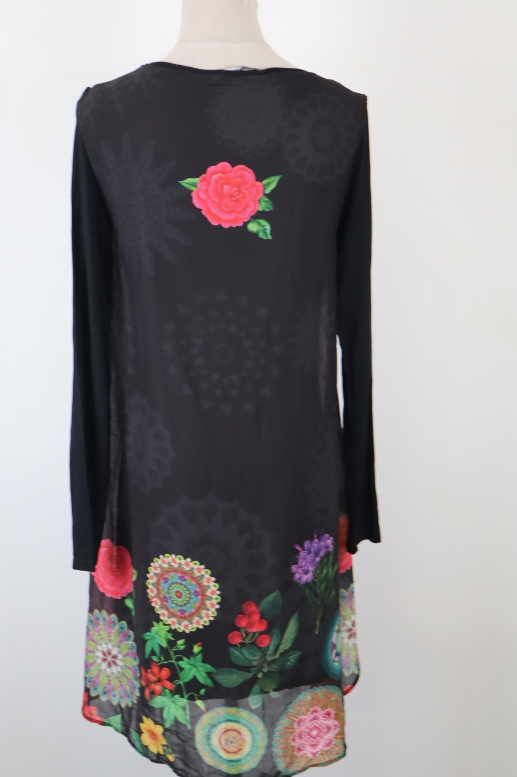 DESIGUAL VESTITO ABITO DONNA TG. 38 WOMAN CASUAL VINTAGE DRESS VELATO