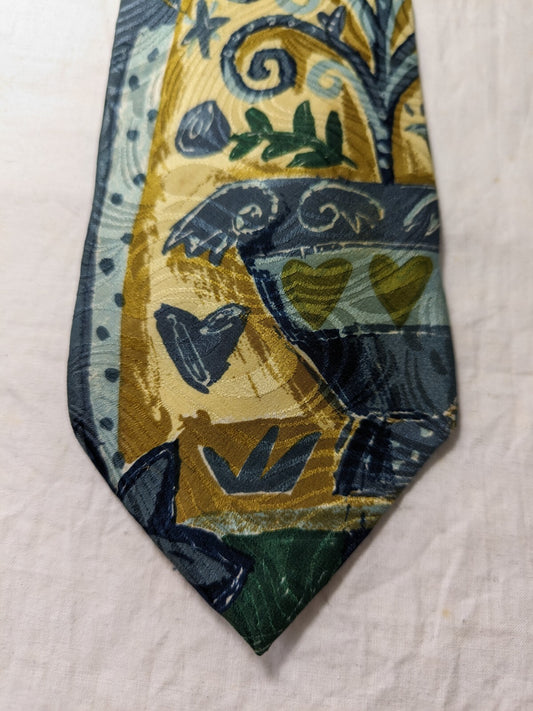 HUBERT MILANO 100%  SILK TIE SETA CRAVATTA NECKTIE MADE IN ITALY