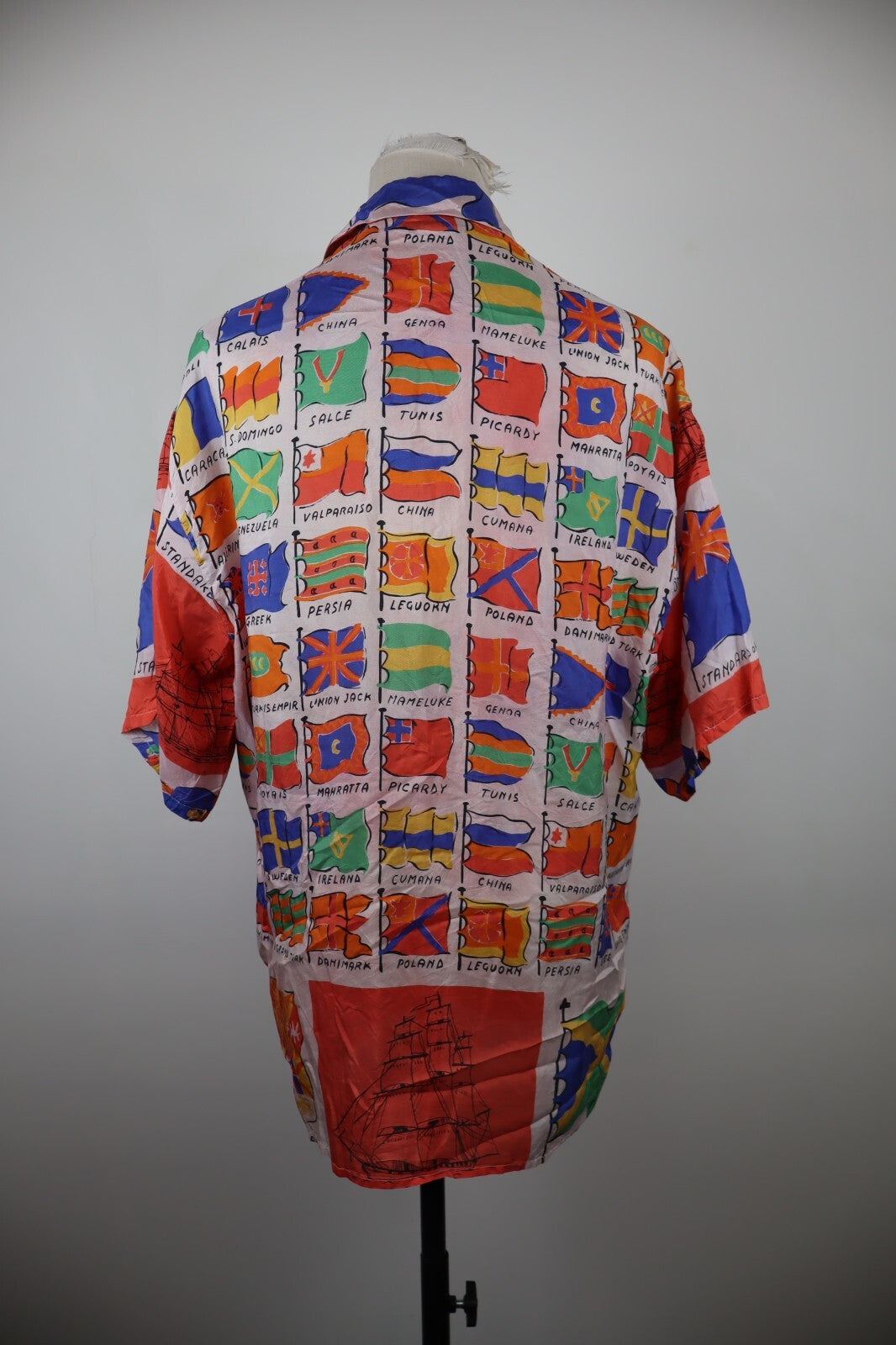 MARELLA CAMICIA DONNA TG. 42 WOMAN SHIRT CASUAL VINTAGE SETA SILK BANDIERE FLAGS