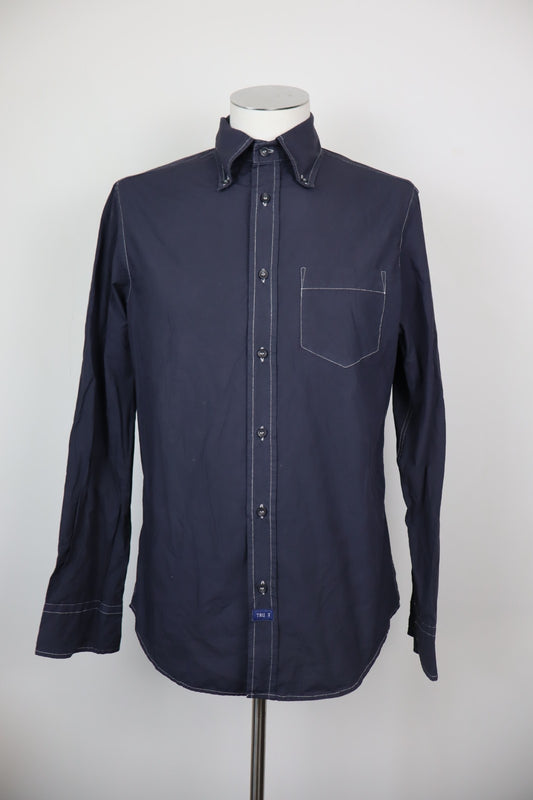 TRUSSARDI JEANS CAMICIA UOMO TG. M MAN CASUAL VINTAGE SHIRT COTONE COTTON LOGO