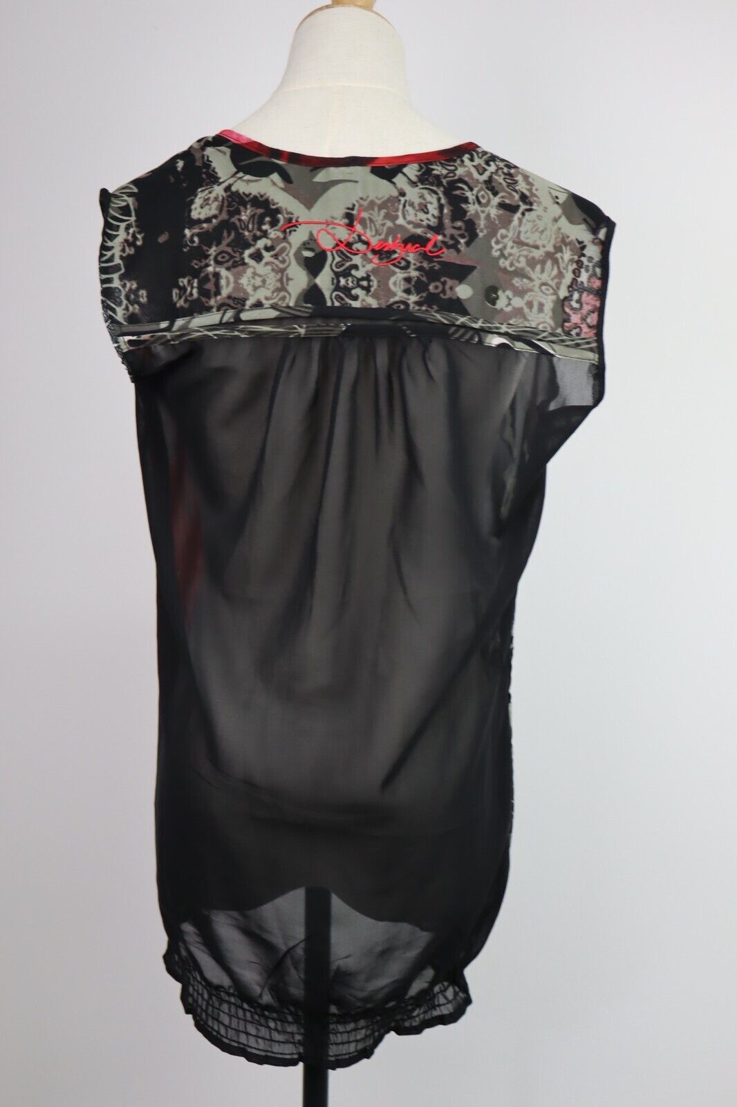 DESIGUAL CAMICIA  DONNA TG. L WOMAN SHIRT CASUAL VINTAGE SMANICATA