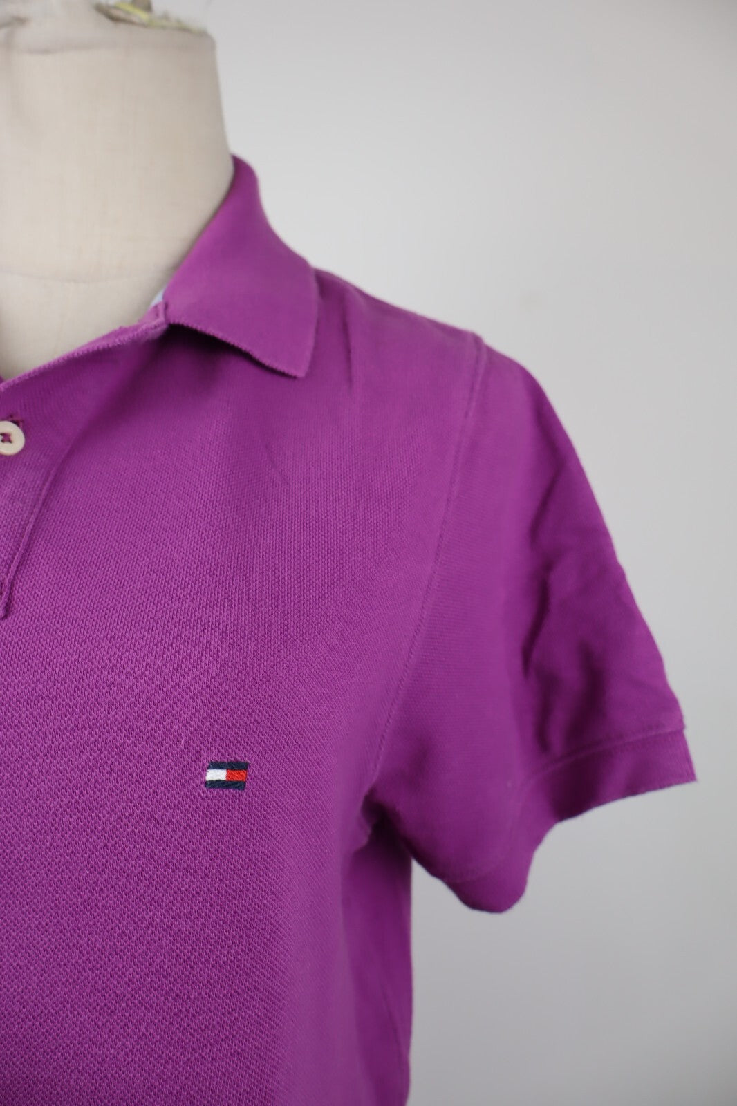 TOMMY HILFIGER POLO MAGLIA DONNA COTONE S SLIM WOMAN SHIRT CASUAL VINTAGE LOGO