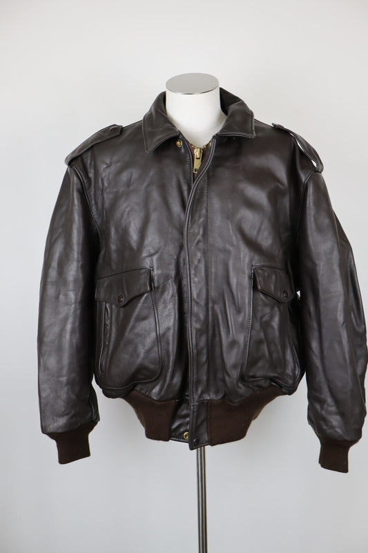 SCHOTT 684 GIUBBINO PELLE LEATHER UOMO Tg 52 MAN CASUAL VINTAGE JACKET
