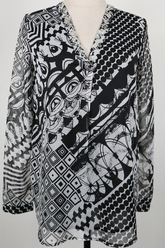 DESIGUAL MAGLIA DONNA GEOMETRICA TG. S WOMAN CASUAL VINTAGE T-SHIRT