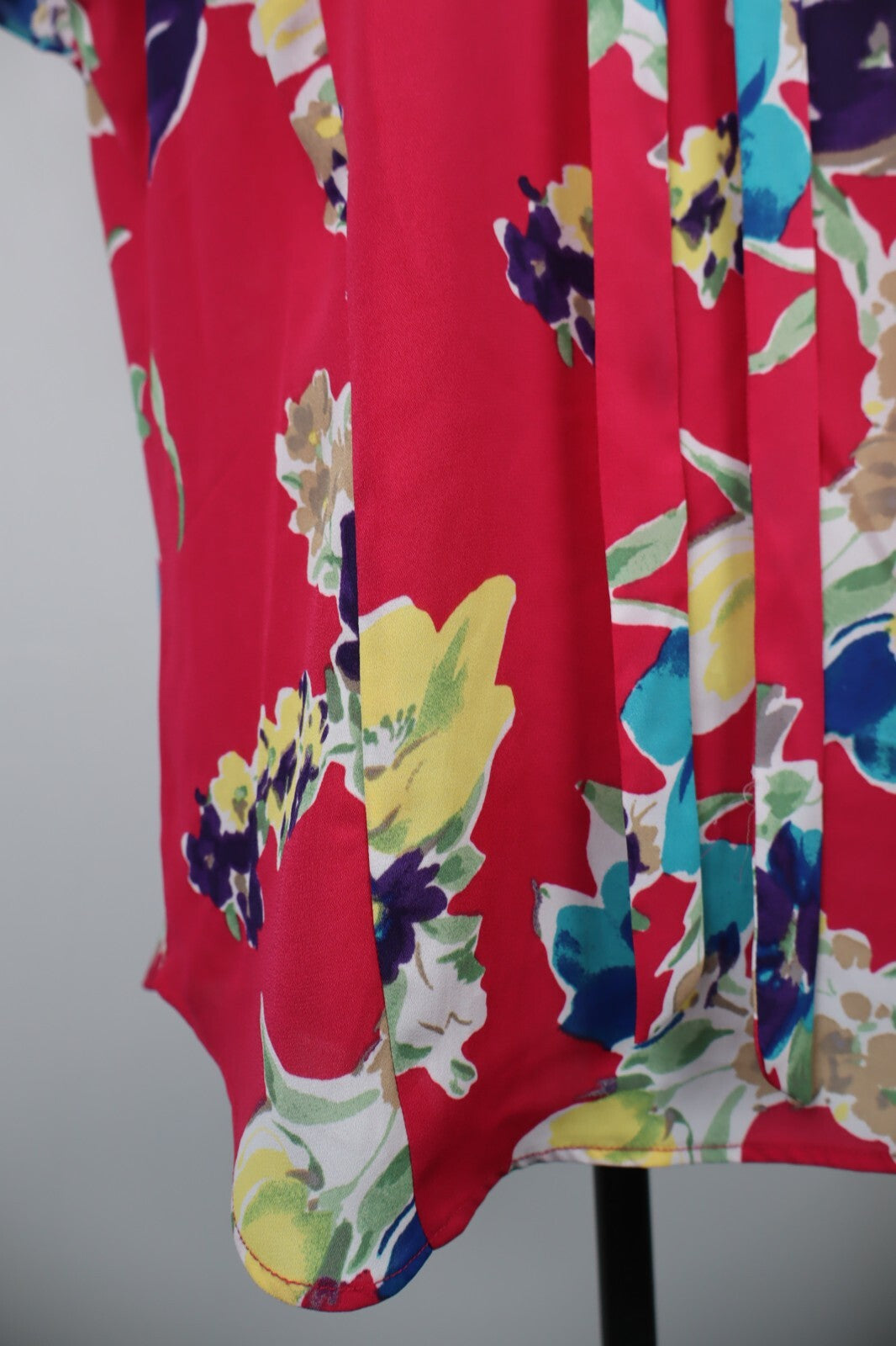 RALPH LAUREN MAGLIA DONNA TG. L WOMAN CASUAL T-SHIRT VINTAGE FLOREALE NYLON