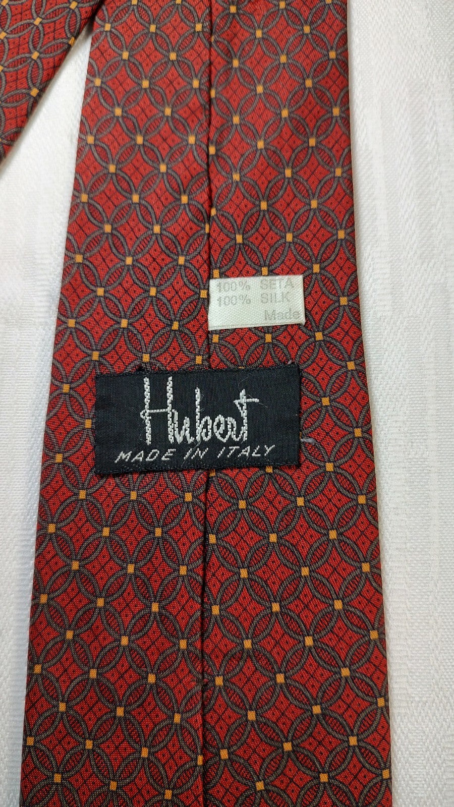 HUBERT MILANO 100%  SILK TIE SETA CRAVATTA NECKTIE MADE IN ITALY CLASSIC