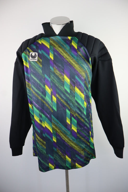 UHL SPORT N 1 MAGLIA CALCIO UOMO XL SOCCER MAN JERSEY PORTIERE CON PROTEZIONI