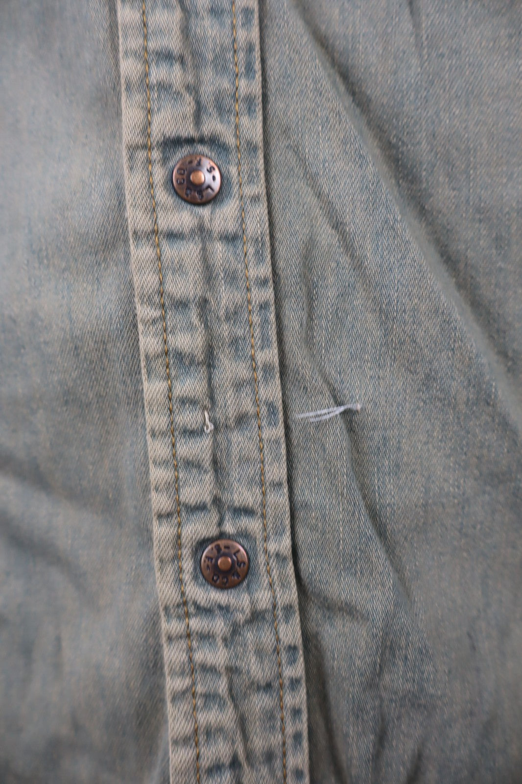 LEVI'S CAMICIA SMANICATA JEANS DENIM COTONE UOMO TG XL MAN VINTAGE SHIRT LOGO