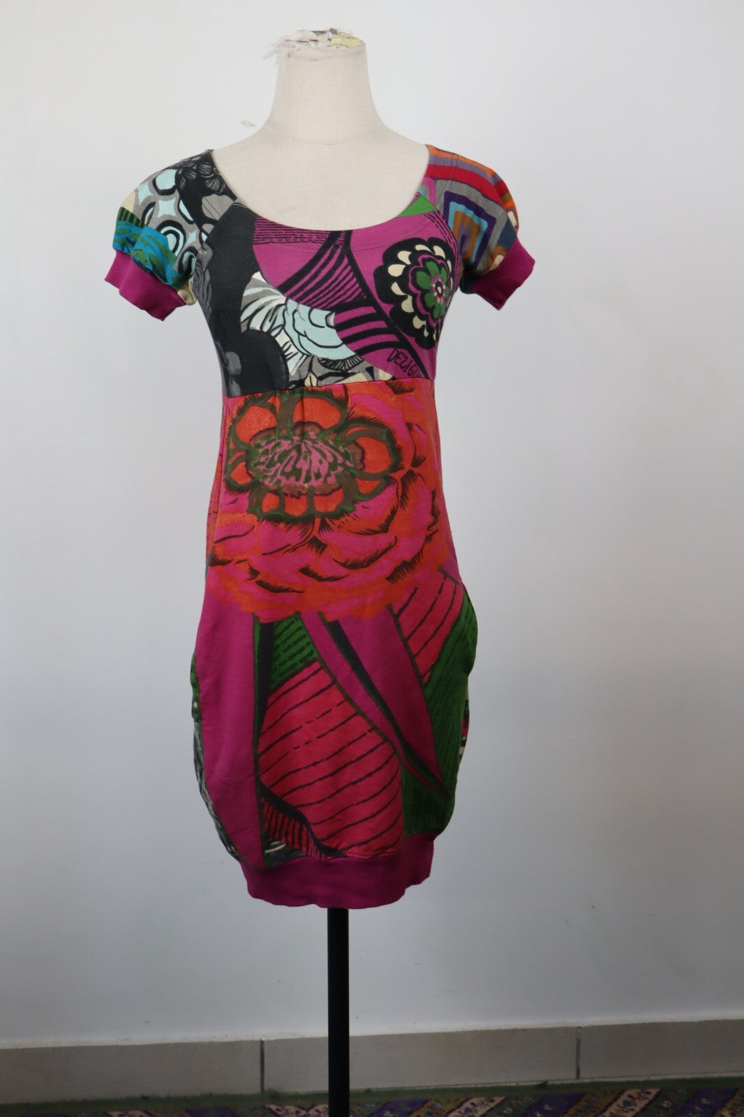 DESIGUAL VESTITO ABITO DONNA TG. XS WOMAN CASUAL VINTAGE DRESS