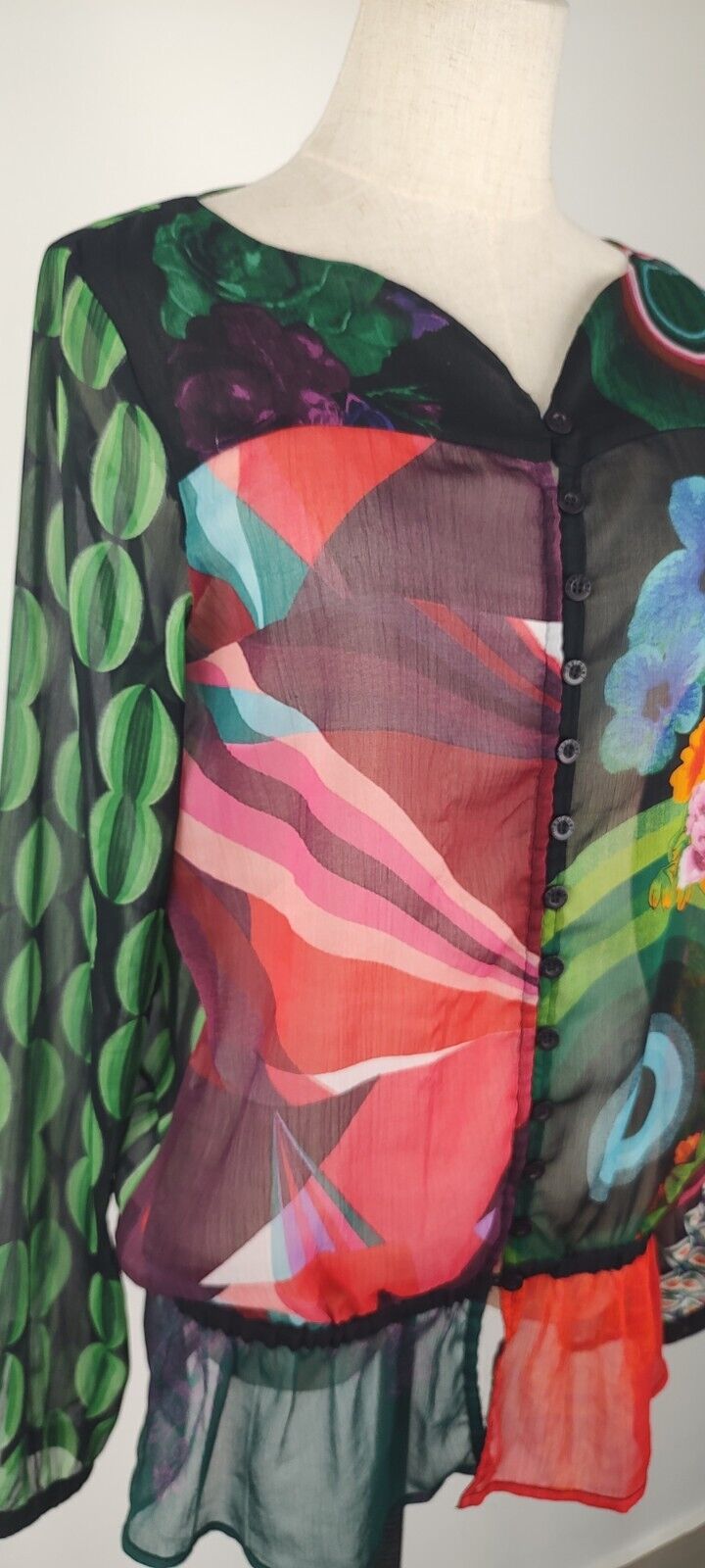 DESIGUAL CAMICIA  DONNA TG. S WOMAN SHIRT CASUAL VINTAGE