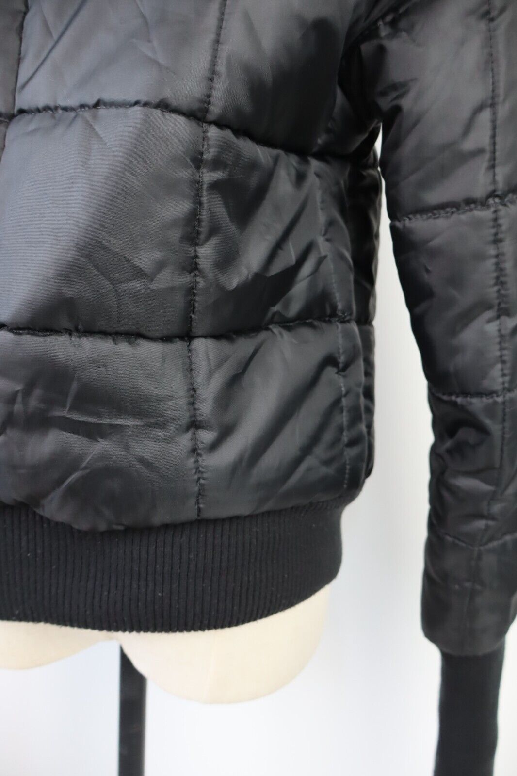 GIUBBINO IMBOTTITO MINIMALISTA SATINATO BOMBER URBAN DONNA TG 2 WOMAN Y2K 2000'S