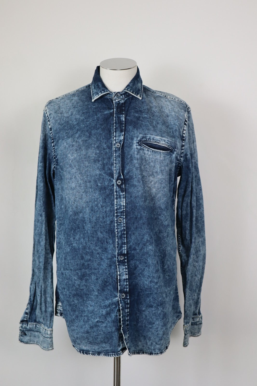 GAS CAMICIA UOMO TG. XL MAN CASUAL COTONE VINTAGE SHIRT DENIM