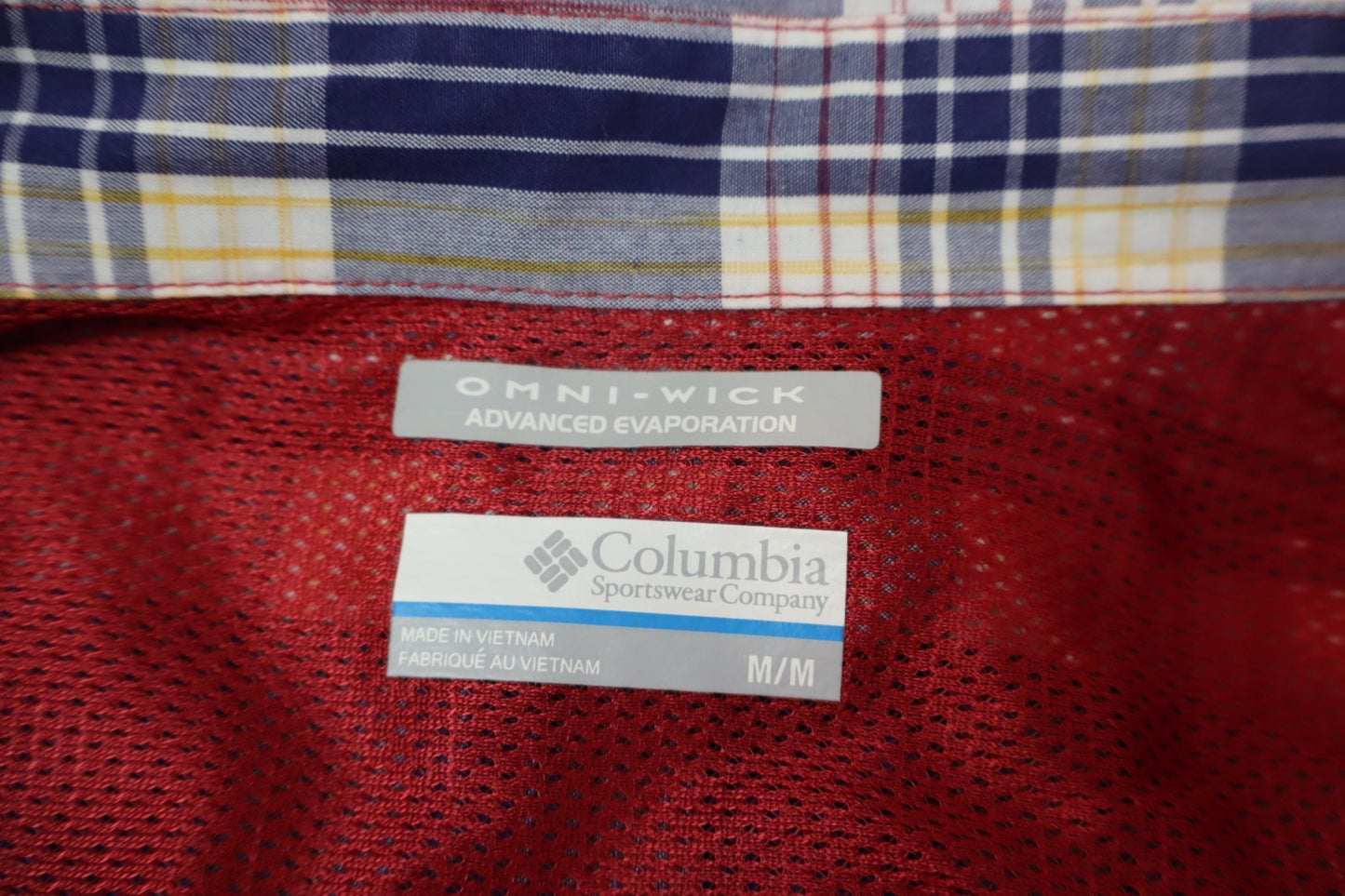 COLUMBIA OMNI-WICK CAMICIA UOMO TG. M MAN CASUAL SPORTSWEAR VINTAGE SHIRT COTONE