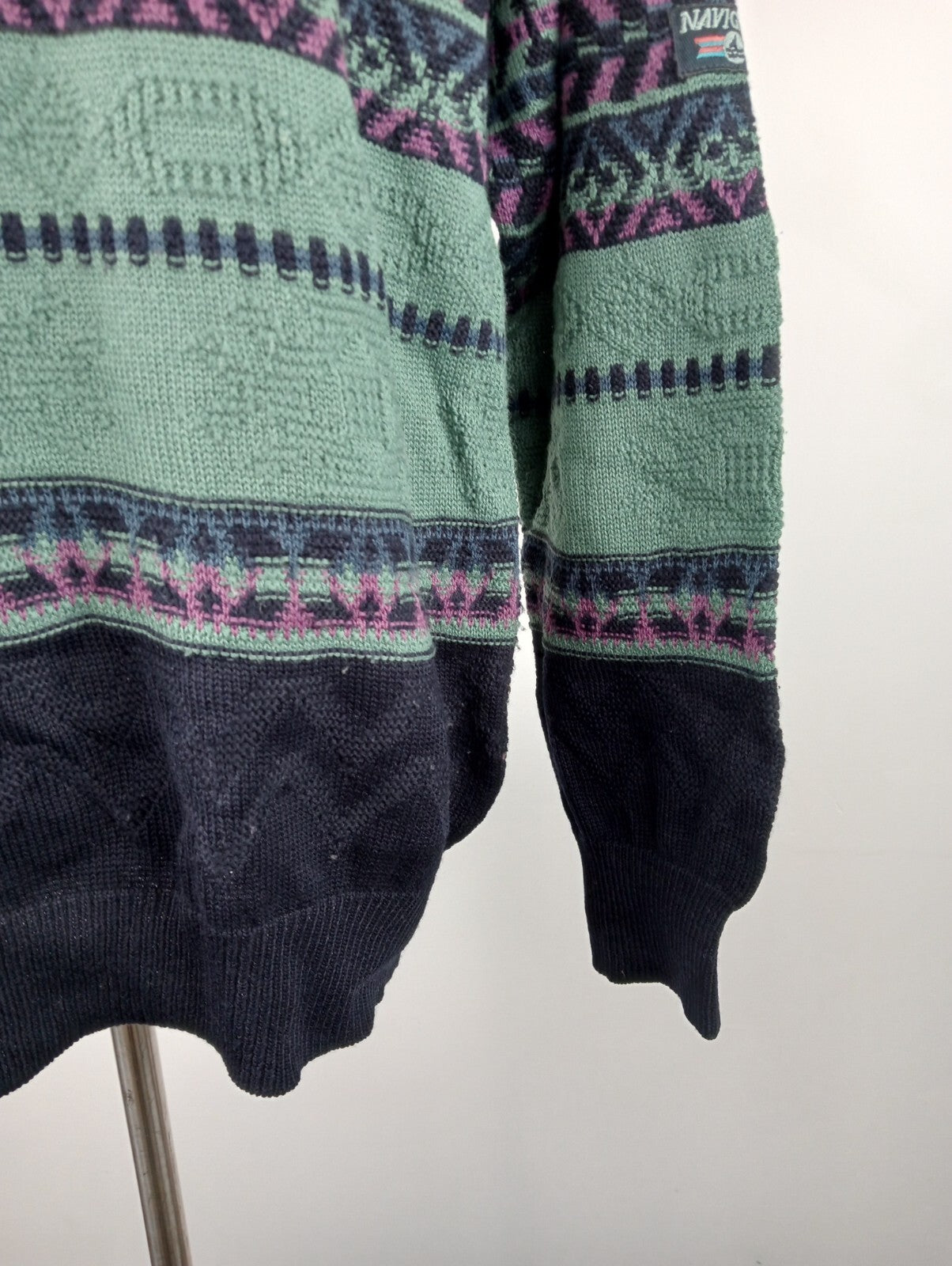 NAVIGARE MAGLIONE LANA WOOL VINTAGE UOMO Tg. L MAN SWEATER CASUAL MADE ITALY