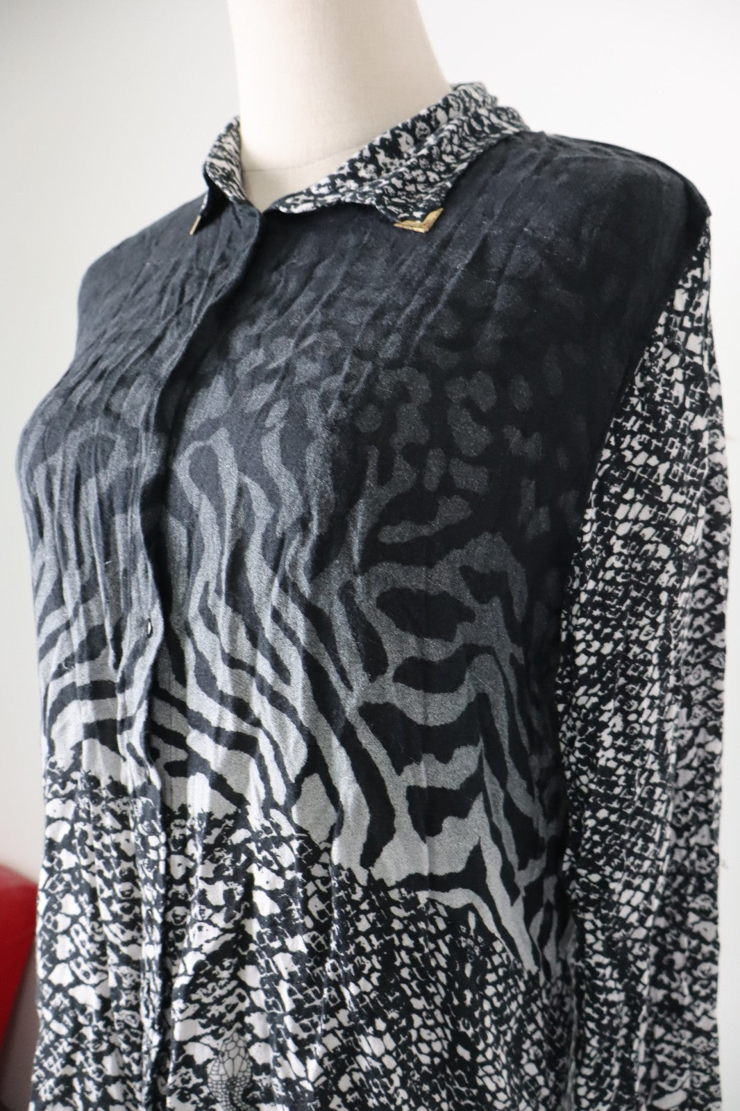 DESIGUAL CAMICIA DONNA TG. XL WOMAN SHIRT CASUAL VINTAGE ANIMALIER