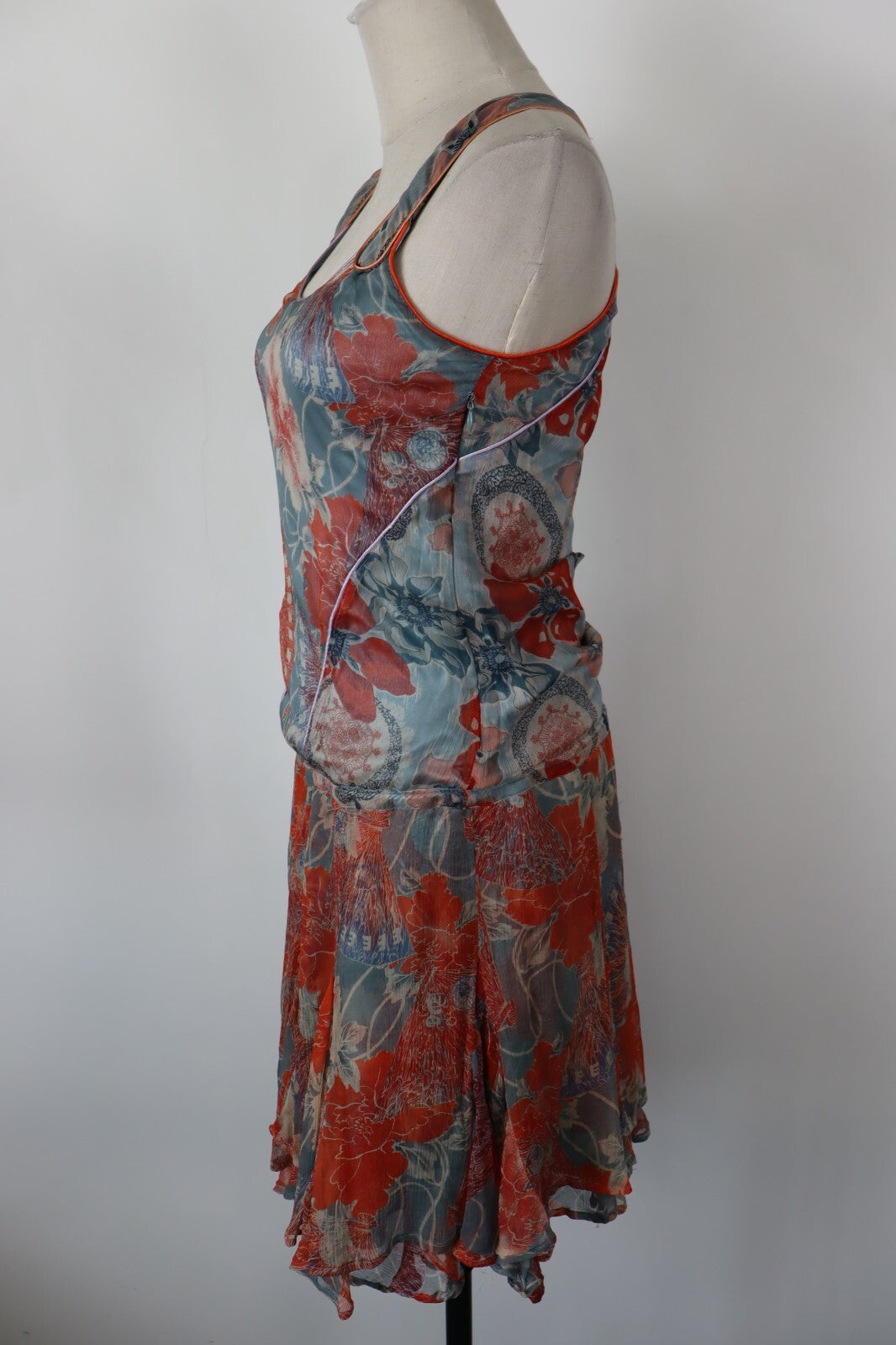 DIESEL VESTITO DONNA TG. S  WOMAN CASUAL VINTAGE DRESS SETA