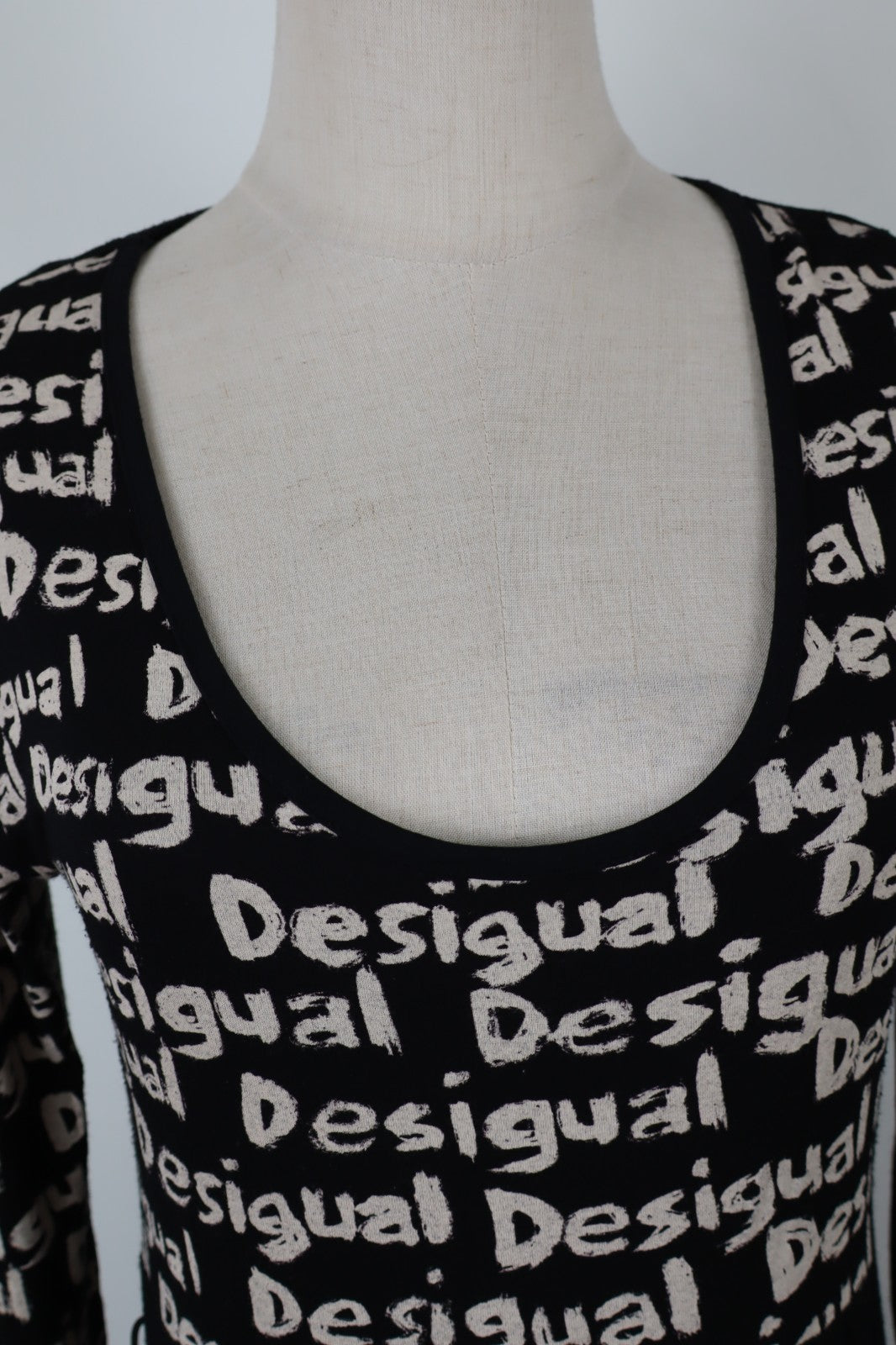 DESIGUAL  VESTITO ABITO DONNA TG.  XL SHORT WOMAN CASUAL VINTAGE DRESS