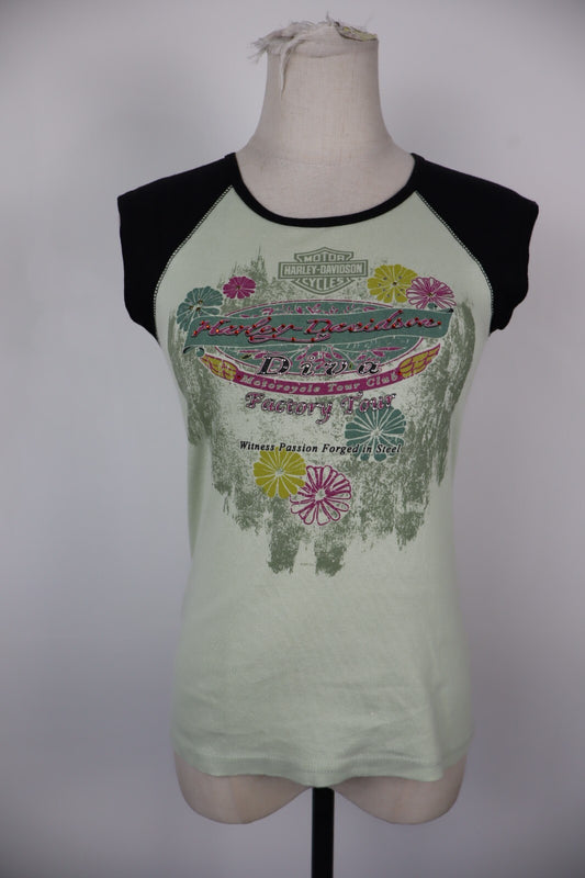 HARLEY DAVIDSON MAGLIA DONNA TG. S WOMAN CASUAL VINTAGE TOP T-SHIRT COTONE
