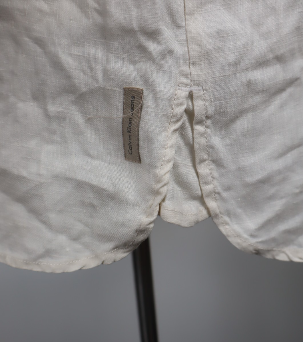 CALVIN KLEIN JEANS CAMICIA UOMO LINO TG. XL MAN CASUAL VINTAGE LINEN SHIRT LOGO