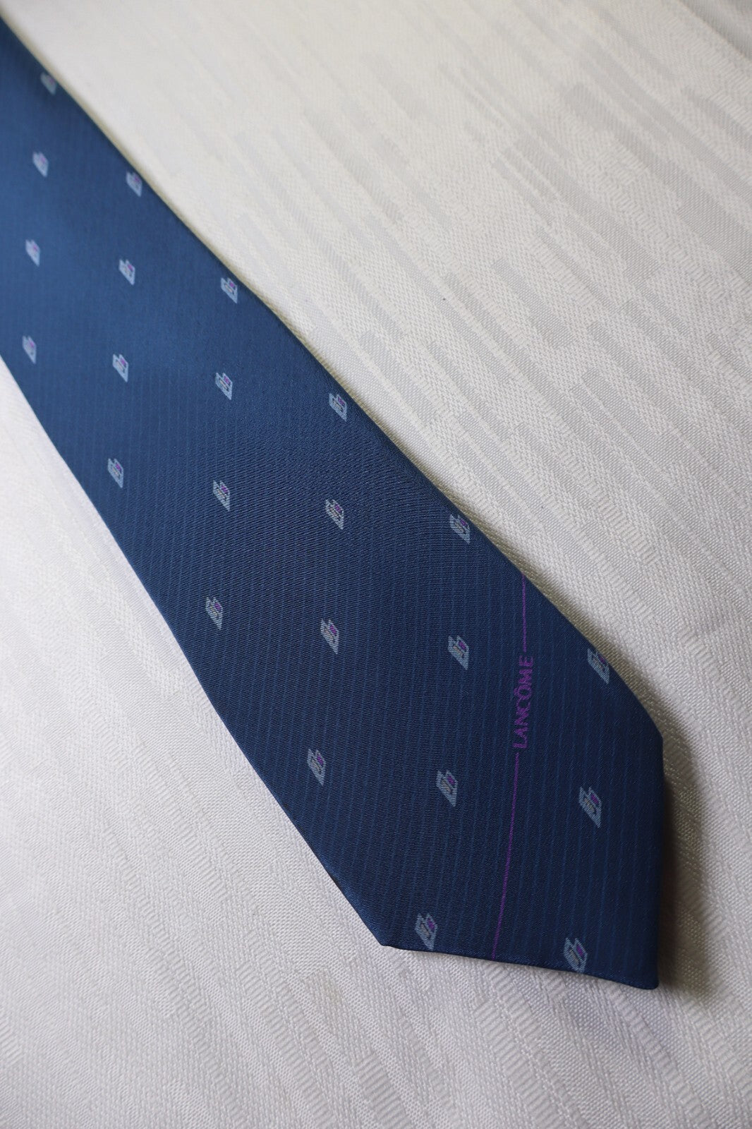 LANCOME 100% SETA SILK TIE CRAVATTA NECKTIE VINTAGE CLASSIC ITALY