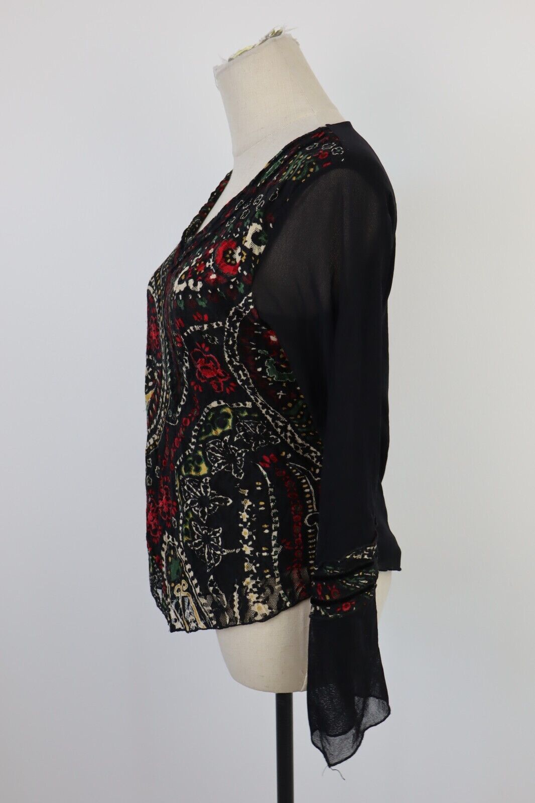 MAGLIA TRASPARENTE VOLANT DONNA M/L WOMAN T-SHIRT INDIE GROOVY Y2K 2000'S