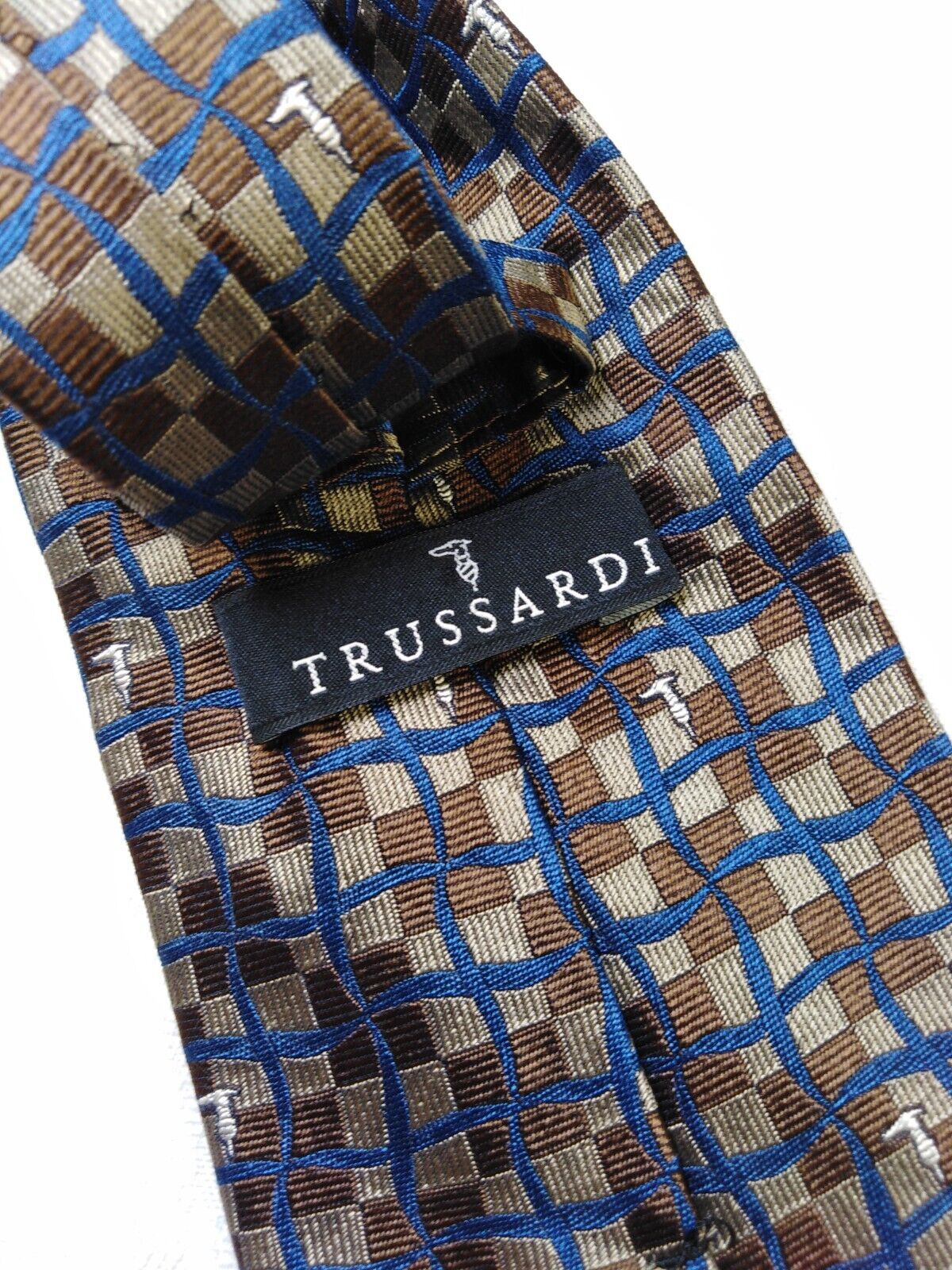TRUSSARDI 100% SILK TIE SETA CRAVATTA NECKTIE MADE IN ITALIA CLASSIC