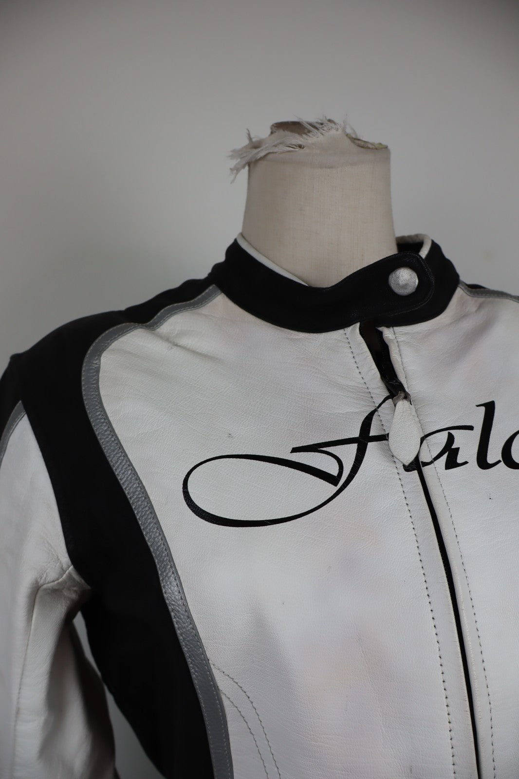 FALCO GIUBBINO PELLE MOTO DONNA Tg 44 BIKERS WOMAN VINTAGE JACKET PROTEZIONI