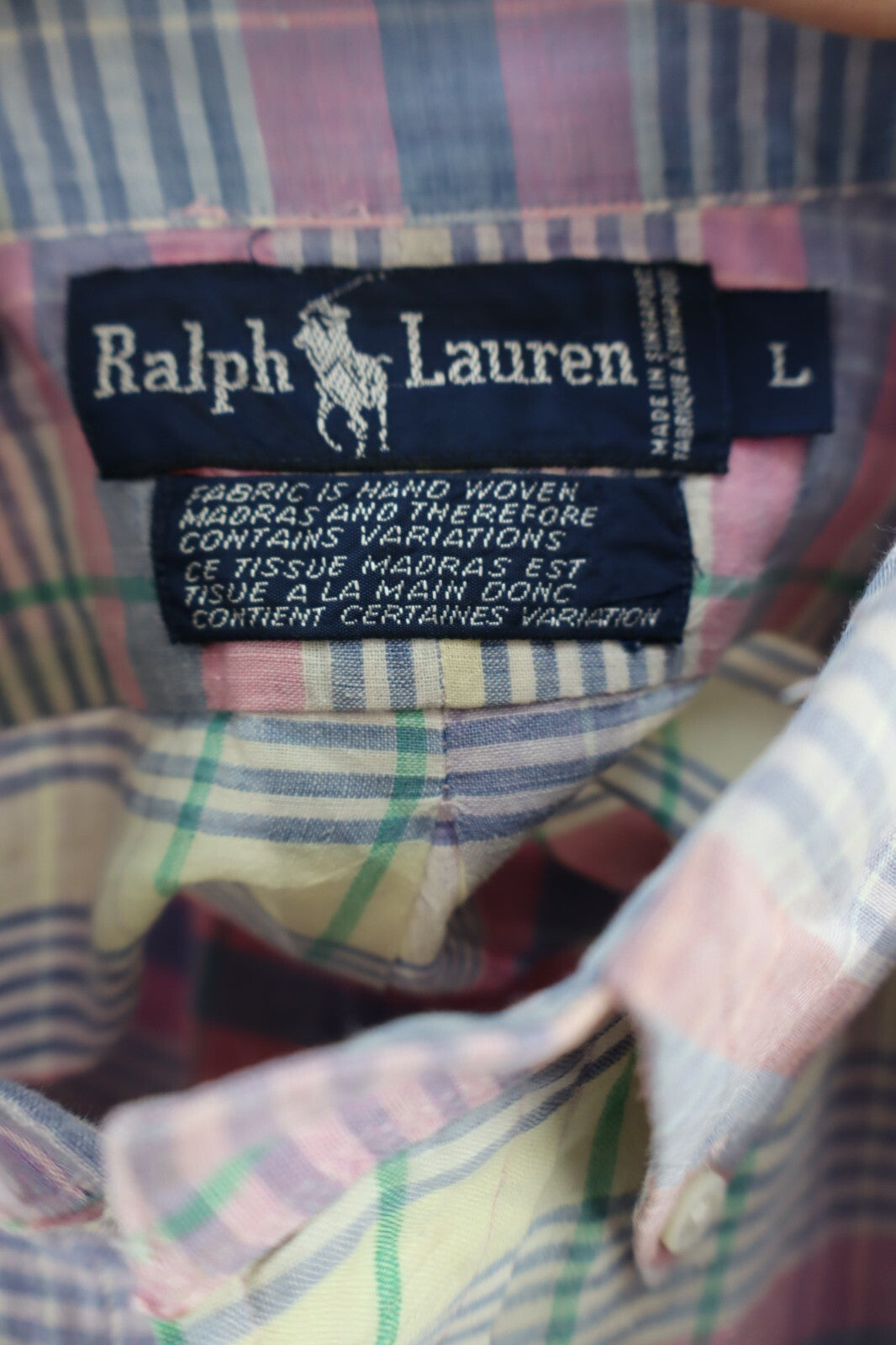 POLO RALPH LAUREN CAMICIA SHIRT UOMO TG L MAN VINTAGE CASUAL COTONE COTTON