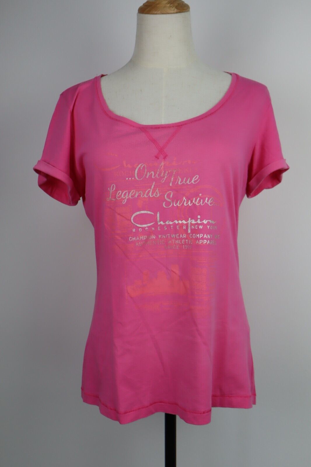 CHAMPION MAGLIA DONNA COTONE TG. L WOMAN VINTAGE TOP T-SHIRT CASUAL