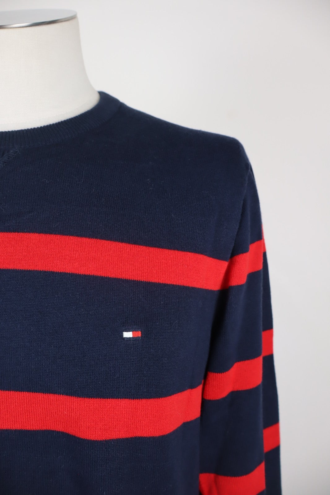 TOMMY HILFIGER MAGLIONE VINTAGE COTONE COTTON UOMO Tg. L MAN SWEATER CASUAL LOGO