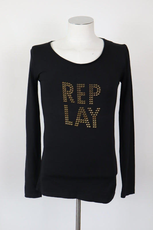 REPLAY MAGLIA UOMO TG. L MAN T-SHIRT CASUAL VINTAGE COTONE